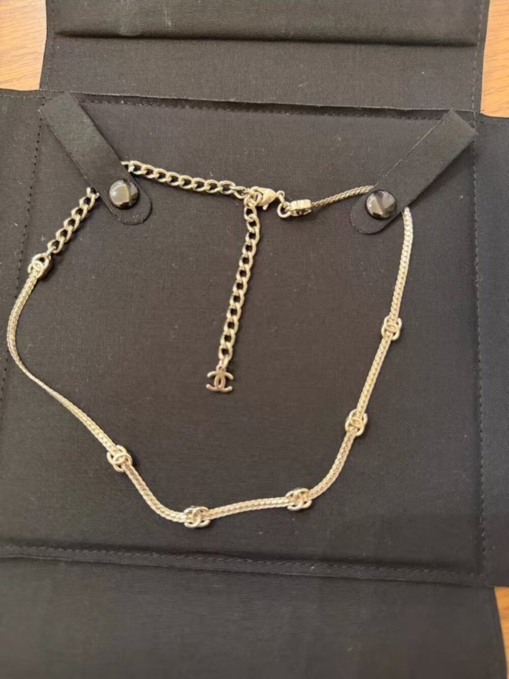Chanel Thin Gold CC Logo Adjustable Choker